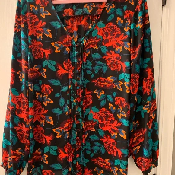 Torrid Black Floral Blouse - Picture 3 of 3